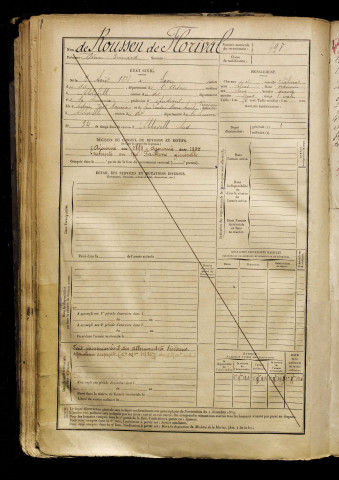 de Roussen de Florival, Pierre Bernard, né le 02 août 1878 à Laon (Aisne), classe 1898, matricule n° 698, Bureau de recrutement d'Abbeville