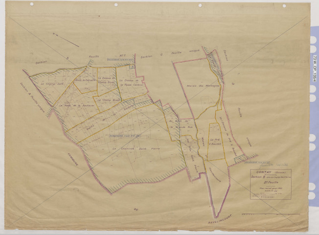Plan du cadastre rénové - Contay : section B2