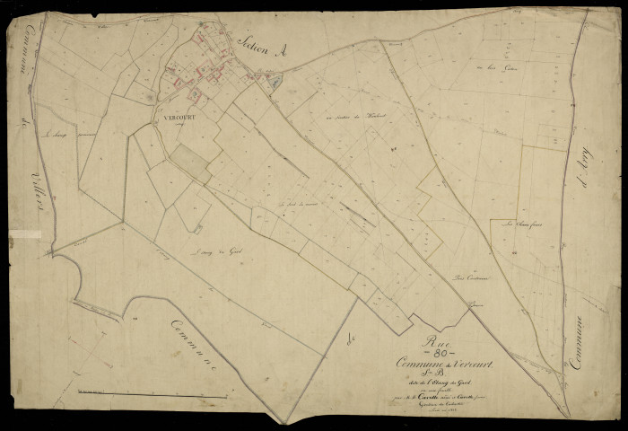 Plan du cadastre napoléonien - Vercourt : Etang du Gard (L'), B