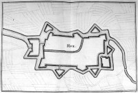 Plan géométral de l'enceinte fortifiée de la ville de Rue