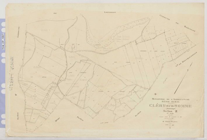 Plan du cadastre rénové - Cléry-sur-Somme : section Z1