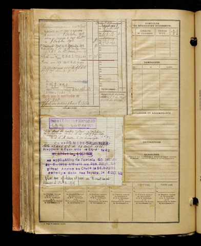 Colombier, Henri Joseph, né le 17 septembre 1892 à Montauban-de-Picardie (Somme), classe 1912, matricule n° 1255, Bureau de recrutement d'Amiens