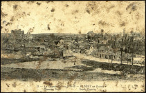 Carte postale intitulée "La Grande Guerre 1914-1918. Albert en ruines. Quartier Sud". Correspondance de G. Capron à Raymond Paillart