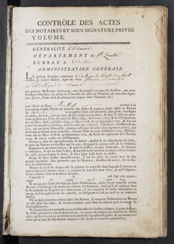 Contrôle des actes du bureau de Corbie pour la période du 30 novembre 1787 au 19 avril 1790
