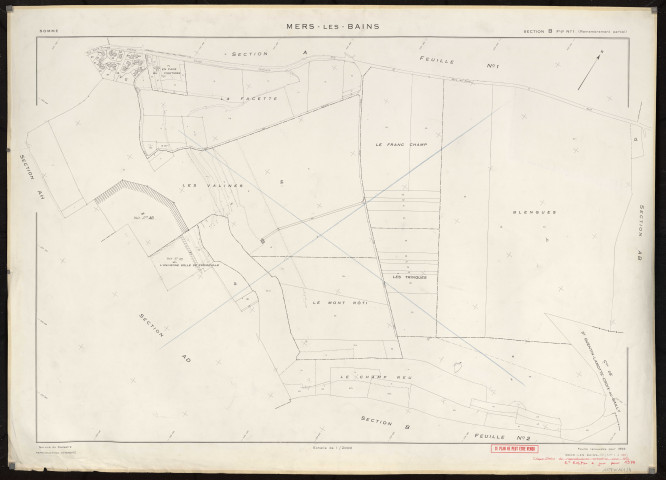 Plan du cadastre rénové - Mers-les-Bains : section B1