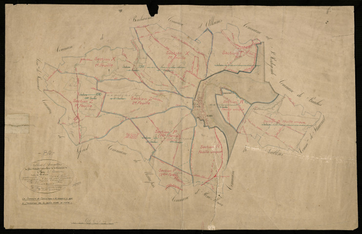 Plan du cadastre napoléonien - Clery-sur-Somme (Cléry) : tableau d'assemblage
