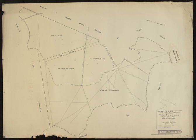 Plan du cadastre rénové - Ribeaucourt : section C