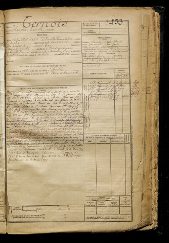 Ternois, André Emile, né le 12 juillet 1897 à Friville-Escarbotin (Somme), classe 1917, matricule n° 1453, Bureau de recrutement d'Amiens