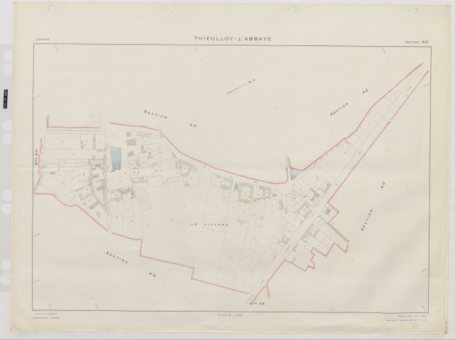 Plan du cadastre rénové - Thieulloy-l'Abbaye : section AO