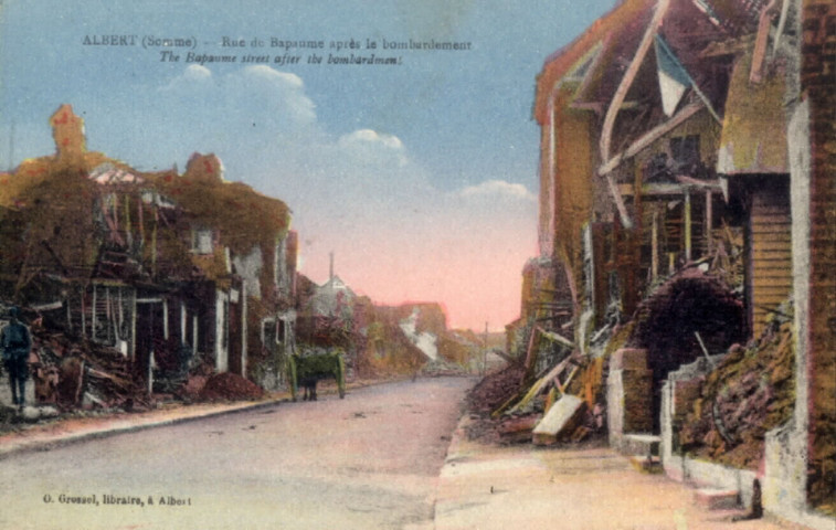 Rue de Bapaume après le bombardement