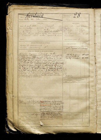 Herduin, Louis Léon Julien, né le 04 avril 1888 à Beauval (Somme), classe 1908, matricule n° 28, Bureau de recrutement d'Abbeville