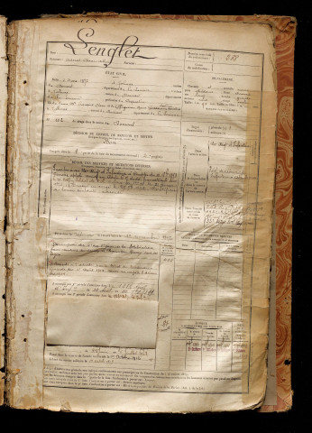 Lenglet, Adorat César Arthur, né le 03 mars 1872 à Talmas (Somme), classe 1892, matricule n° 288, Bureau de recrutement d'Abbeville