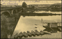 Carte postale intitulée "Vichy. Pont de l'Allier et barques de plaisance". Correspondance de Raymond Paillart à ses parents