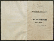 Liste du contingent (ensemble du département) de l'année 1847