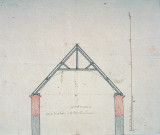 Reconstruction du village après l'incendie du 5 juin 1785 : plan de la charpente du choeur de l'église