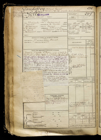 Goudefroy, Roland Georges, classe 1914, matricule n° 296, Bureau de recrutement d'Abbeville