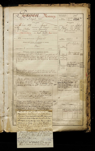 Marcy, Alphonse Auguste, né le 17 août 1879 à Amiens (Somme), classe 1899, matricule n° 307, Bureau de recrutement d'Abbeville