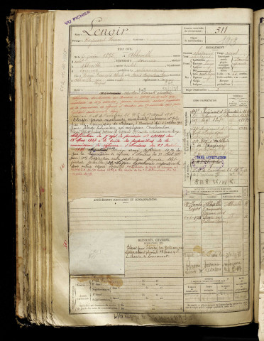 Lenoir, Raymond Henri, né le 05 juin 1895 à Abbeville (Somme), classe 1915, matricule n° 311, Bureau de recrutement d'Abbeville