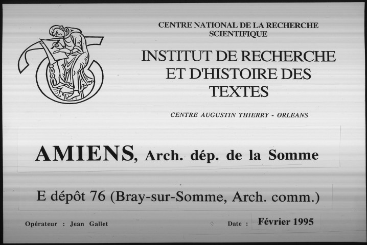 Extrait des chartes de la ville de Bray-sur-Somme (1210-1702, copie du XVIIIe siècle). Pièce de procédure : litige concernant un moulin à huile (1792)