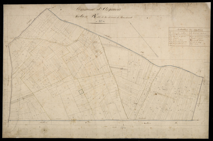 Plan du cadastre napoléonien - Argoeuves : Chaussée de Brunchaut (La), B