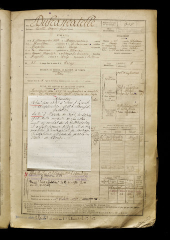 Dufrancatelle, Lucien Benoit Georges, né le 05 novembre 1882 à Bouquemaison (Somme), classe 1902, matricule n° 549, Bureau de recrutement d'Abbeville