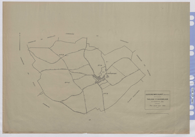 Plan du cadastre rénové - Guignemicourt : tableau d'assemblage (TA)