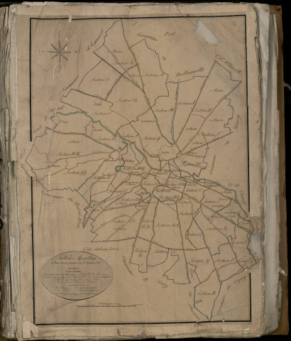 Plan du cadastre napoléonien - Atlas cantonal - Amiens : tableau d'assemblage