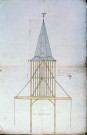 Plan de charpente du clocher de l'église