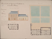 Plan de l'école du logement de l'instituteur et de la salle de mairie