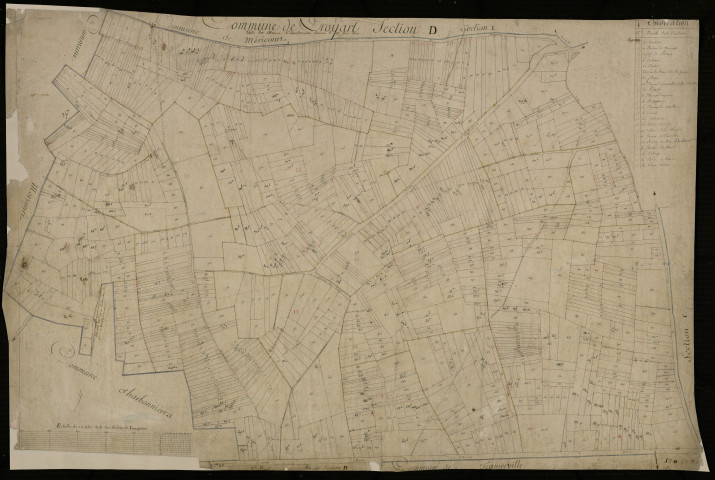 Plan du cadastre napoléonien - Proyart : Chemin d'Harbonnières (Le), D1