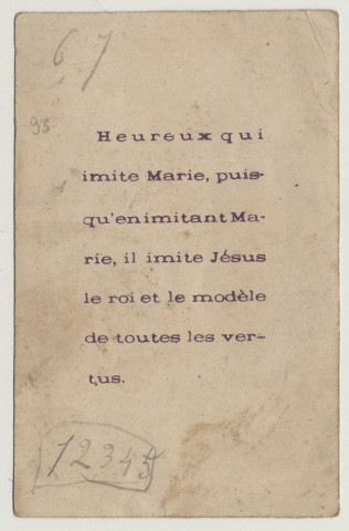 A l'ombre de la bannière de Marie croissent les douces vertues. Bannière du Coeur immaculé de Marie