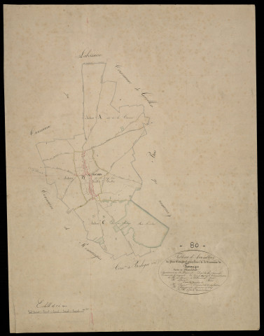 Plan du cadastre napoléonien - Fescamps : tableau d'assemblage