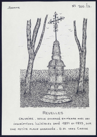 Revelles : calvaire - (Reproduction interdite sans autorisation - © Claude Piette)