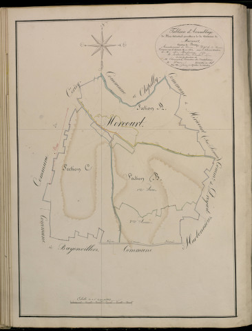 Plan du cadastre napoléonien - Atlas cantonal - Morcourt : tableau d'assemblage