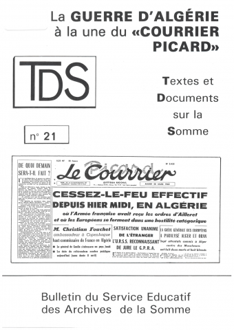 La guerre d'Algérie à la une du Courrier picard