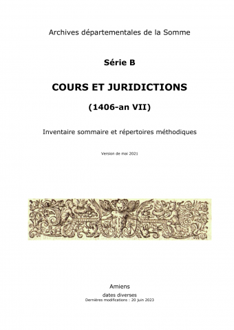 Série B - Cours et Juridictions : répertoire méthodique