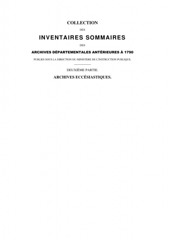 Série G - archives clergé séculier - inventaire sommaire 4G suite