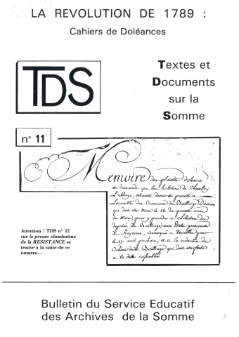 La révolution de 1789 : cahiers de doléances